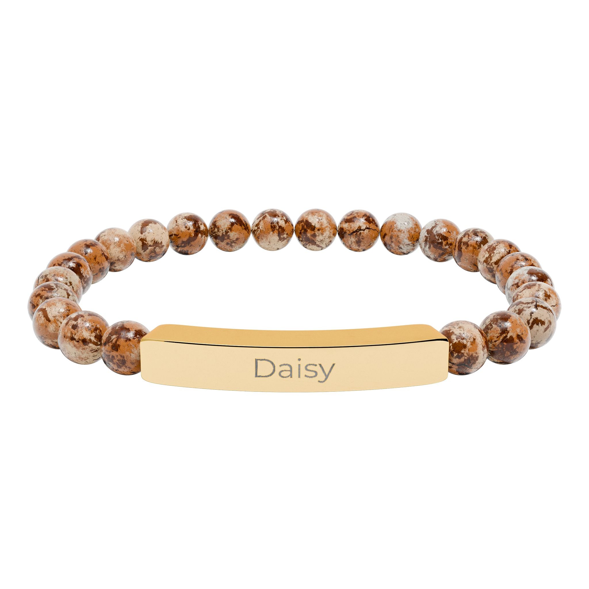 Custom Name Engraved Bar Bracelet – Daisy
