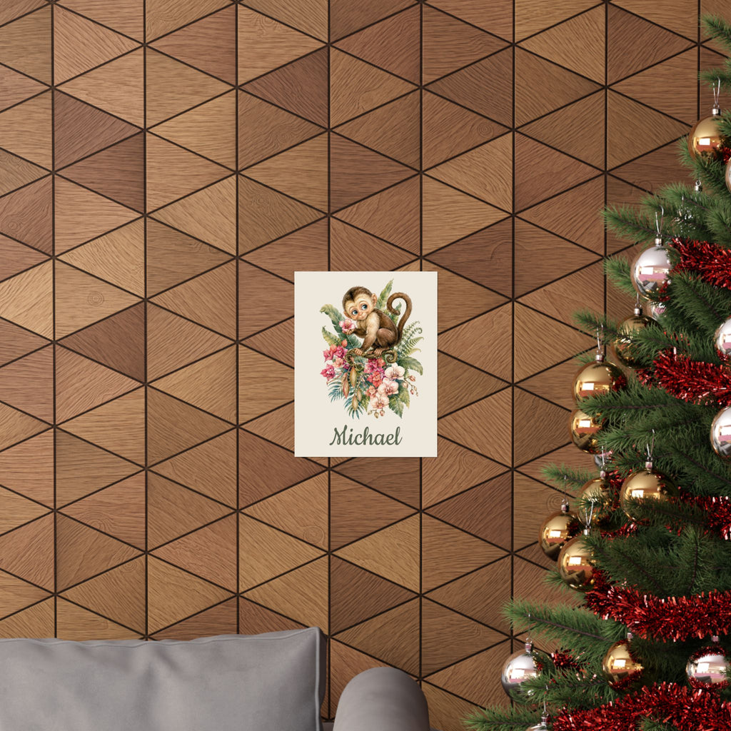 Personalized Monkey Nursery Poster