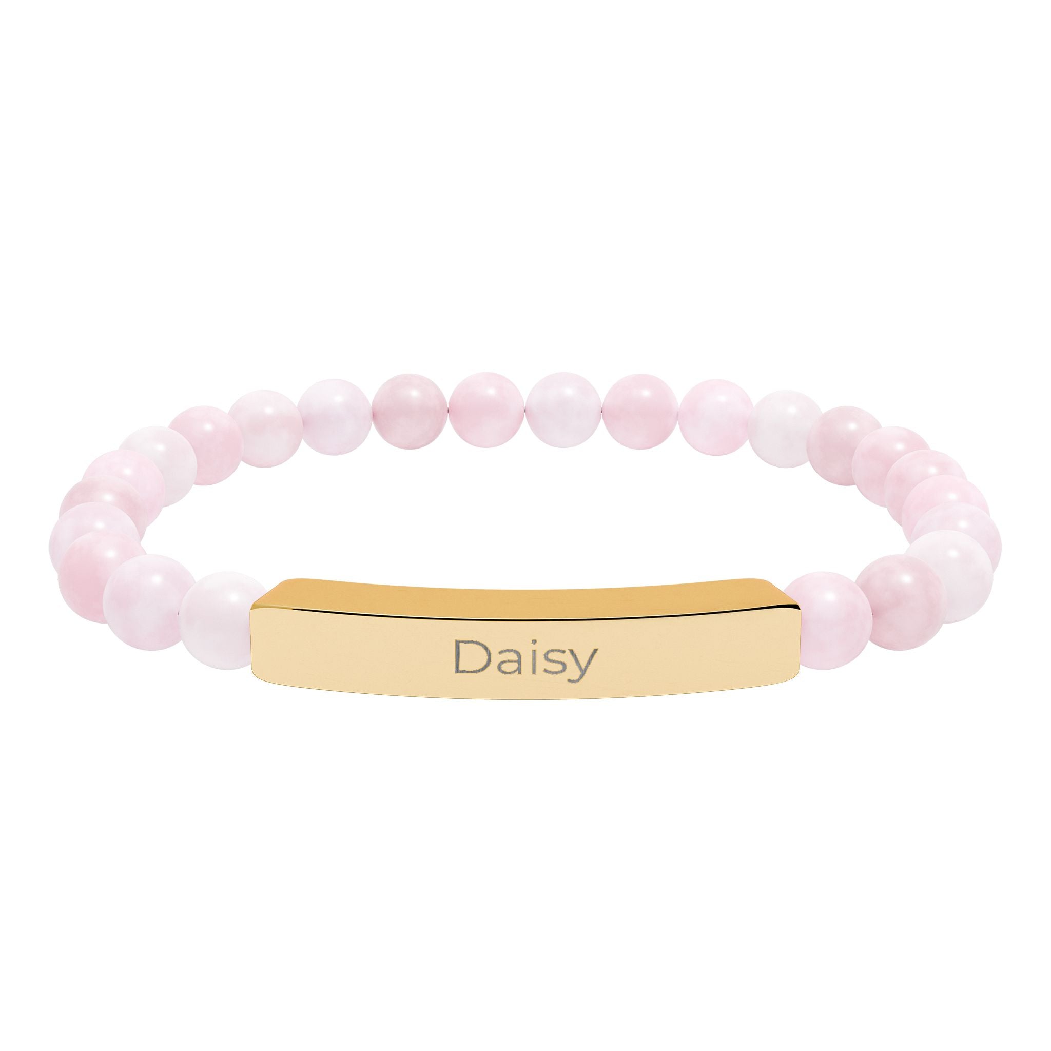 Custom Name Engraved Bar Bracelet – Daisy