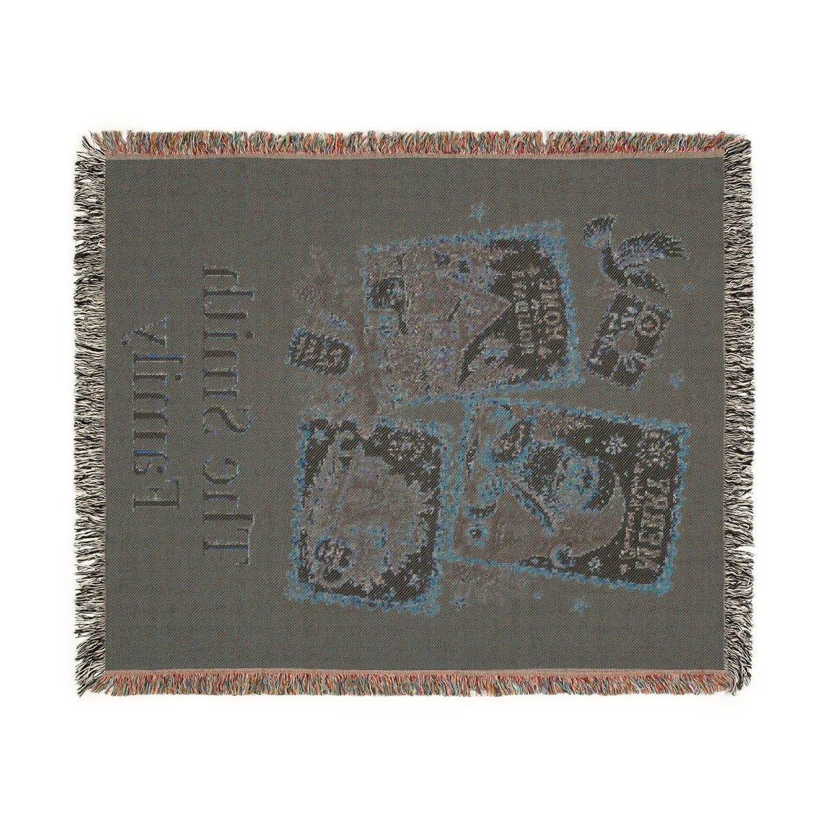 Personalized Family Christmas Stamps Blanket