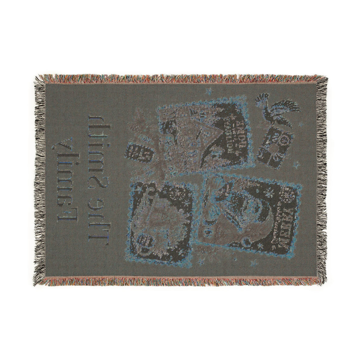 Personalized Family Christmas Stamps Blanket