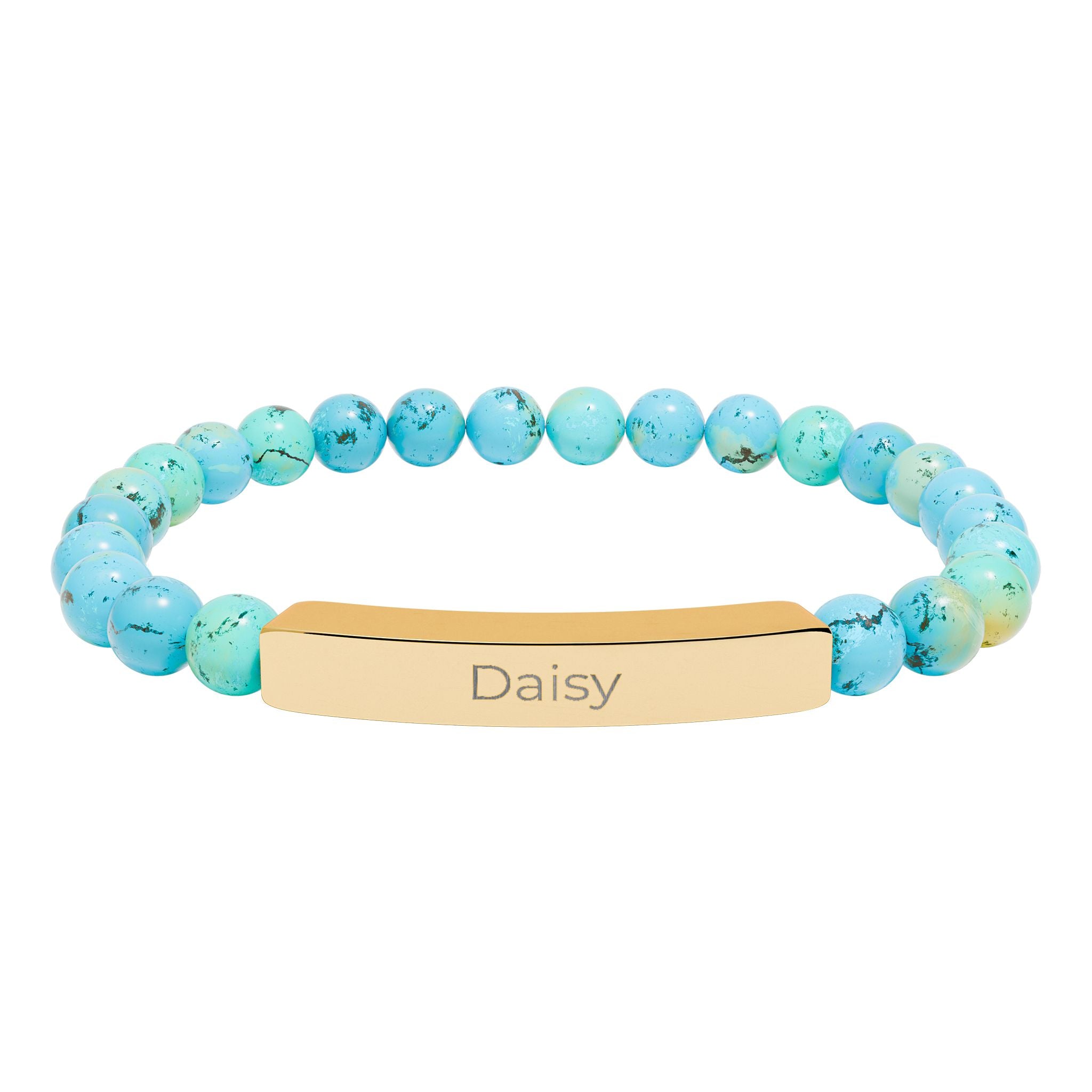 Custom Name Engraved Bar Bracelet – Daisy