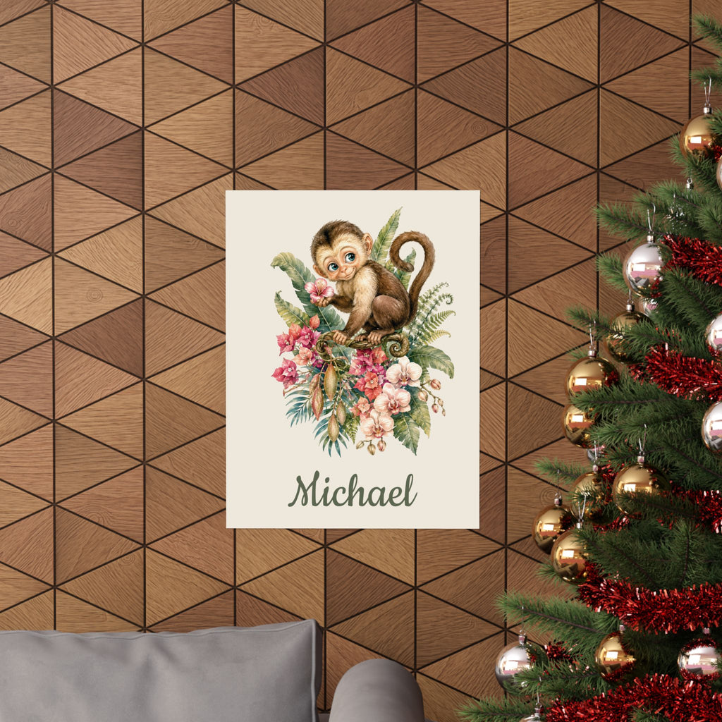 Personalized Monkey Nursery Poster