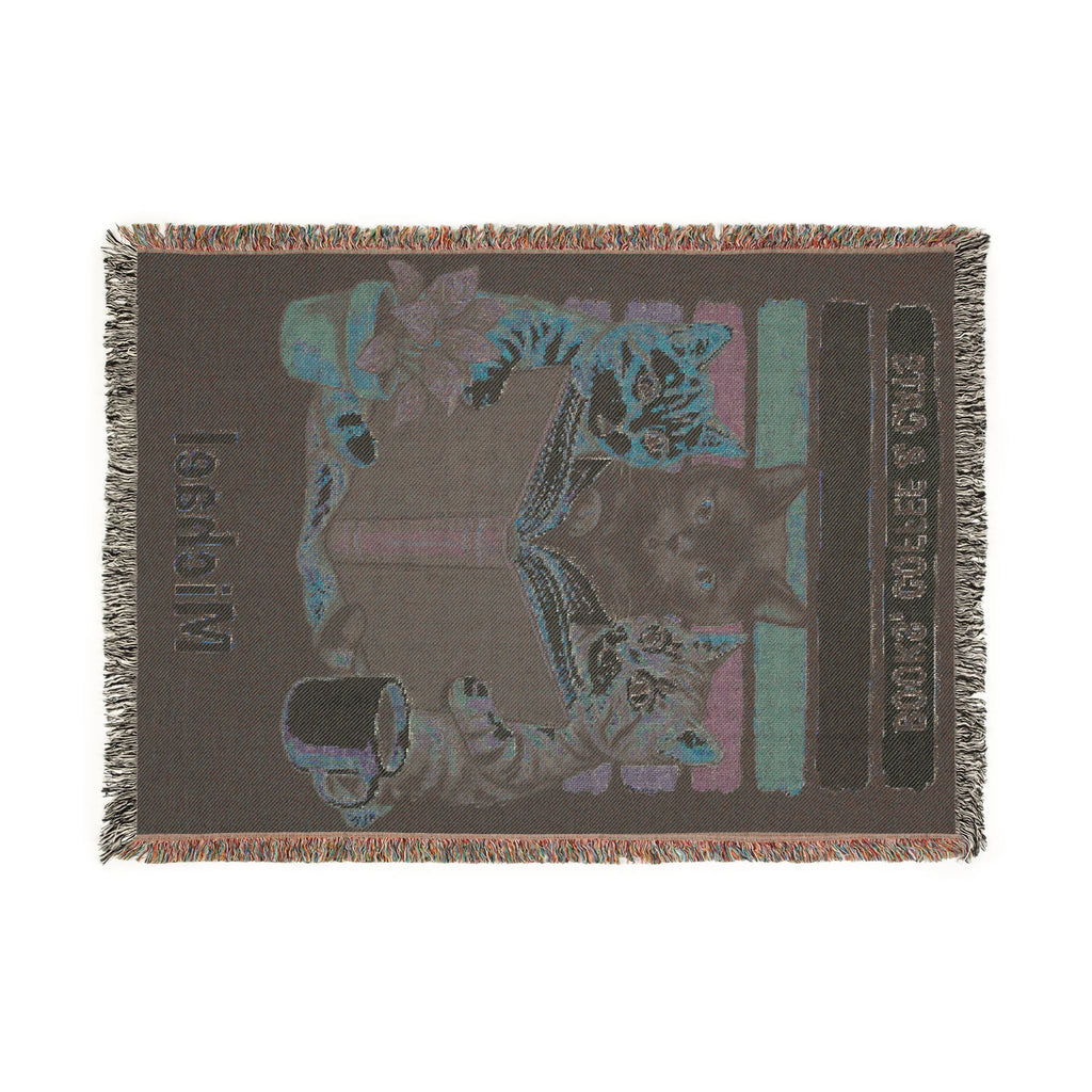 Personalized Books, Coffee & Cats Blanket