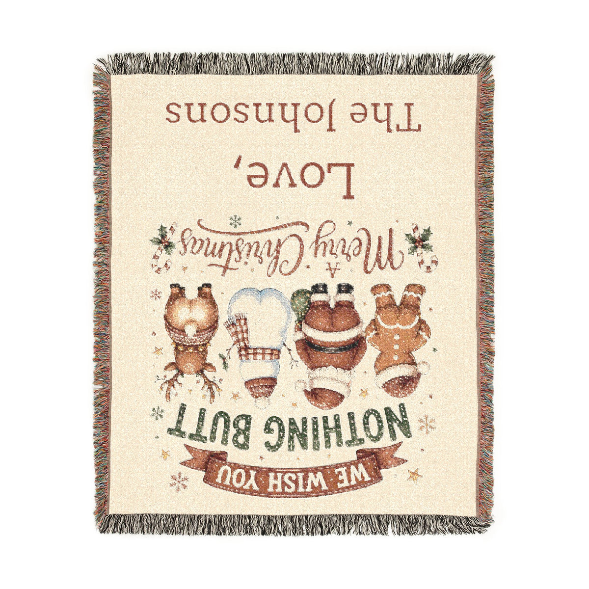 Personalized Nothing Butt Christmas Family Blanket