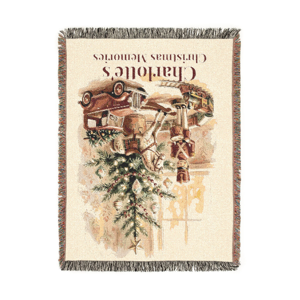 Personalized Christmas Memories Woven Throw Blanket