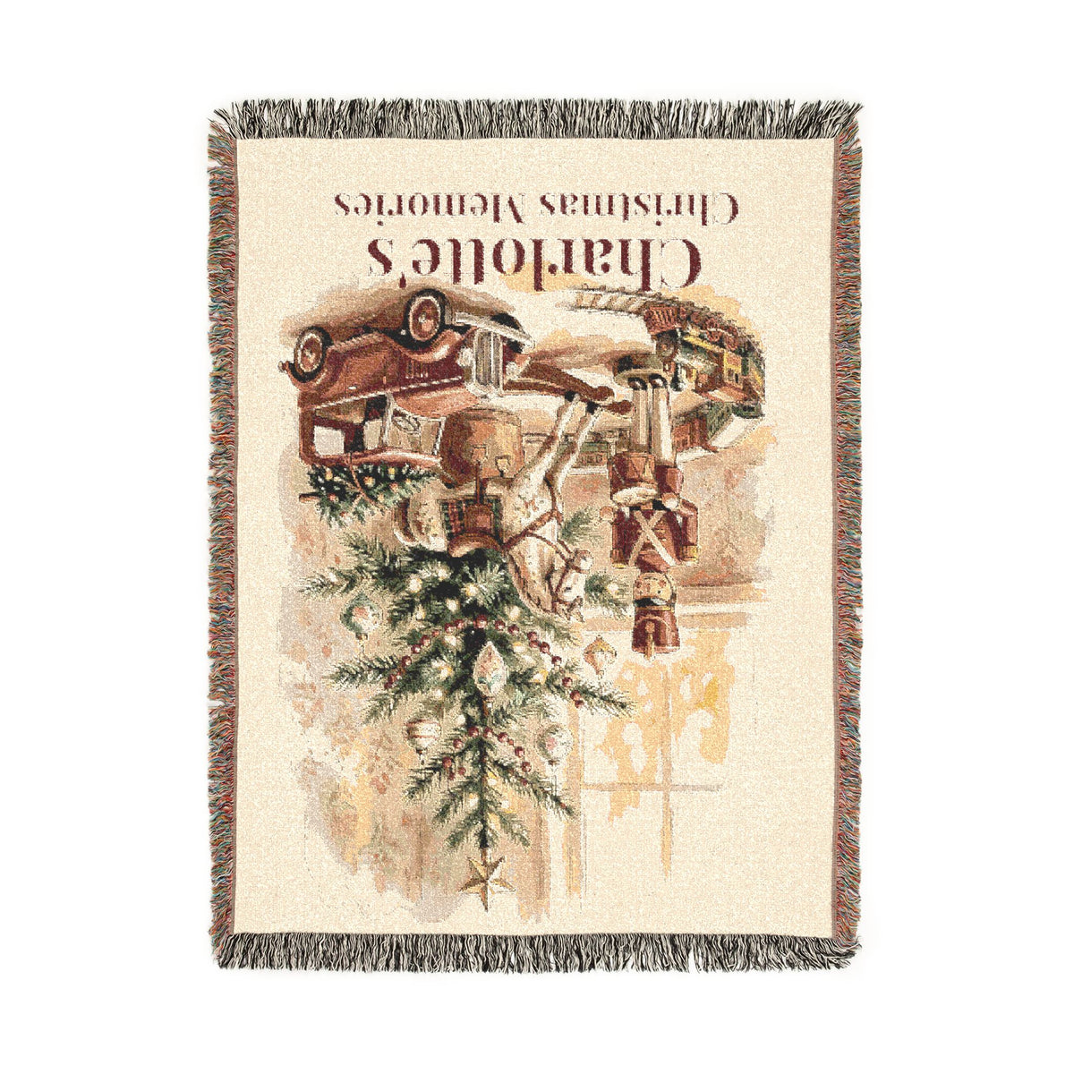 Personalized Christmas Memories Woven Throw Blanket