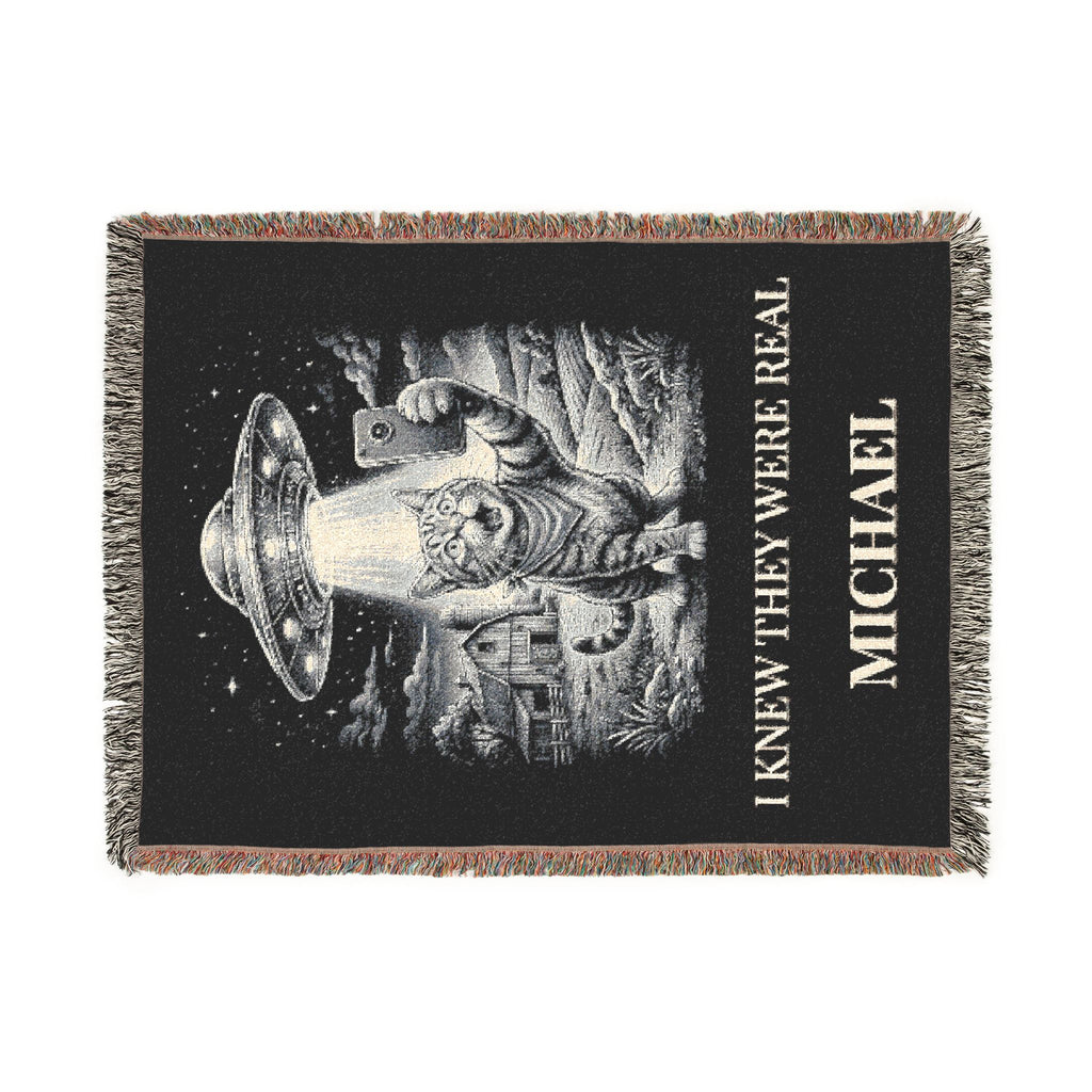 Personalized Cat UFO Selfie Blanket