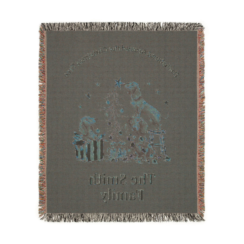 Personalized Dachshund Christmas Family Blanket