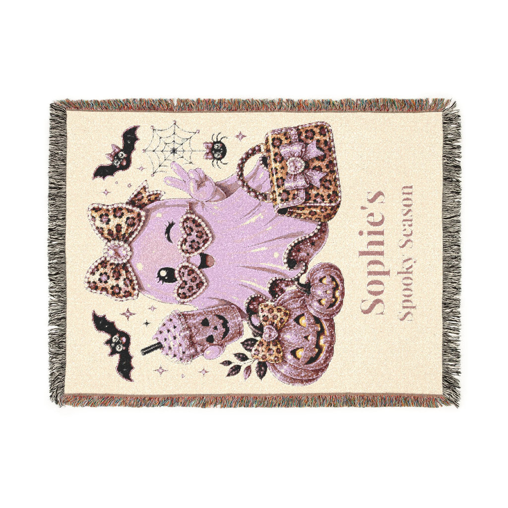 Personalized Spooky Season Glam Ghost Blanket