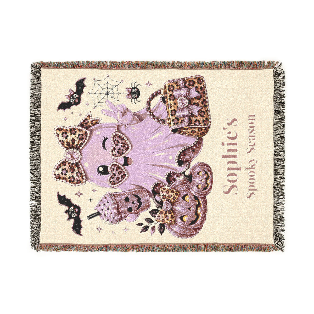 Personalized Spooky Season Glam Ghost Blanket