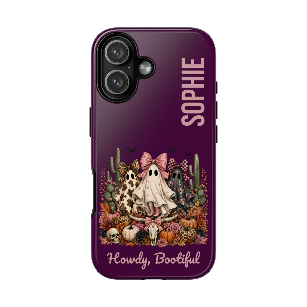 Personalized Howdy Bootiful Western Ghost Phone Case