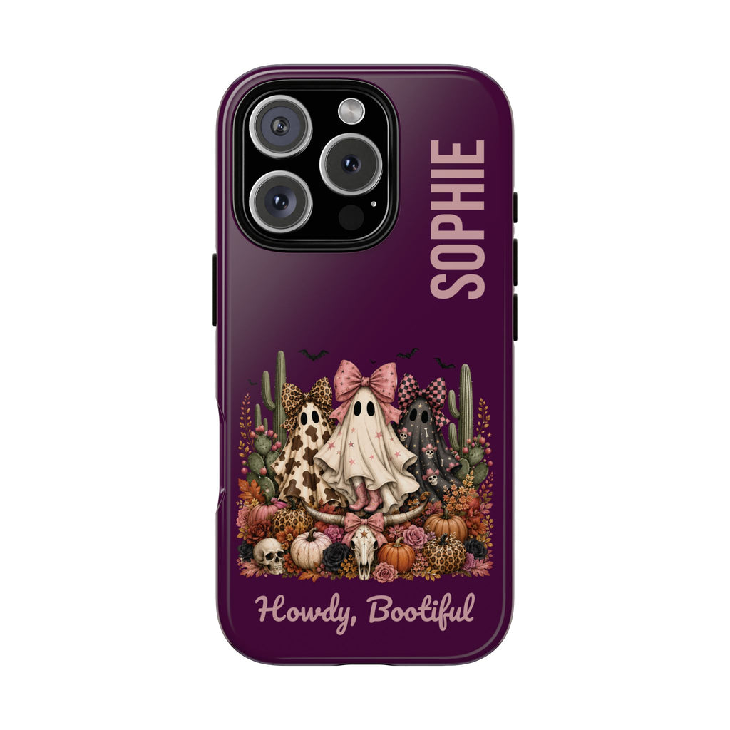 Personalized Howdy Bootiful Western Ghost Phone Case