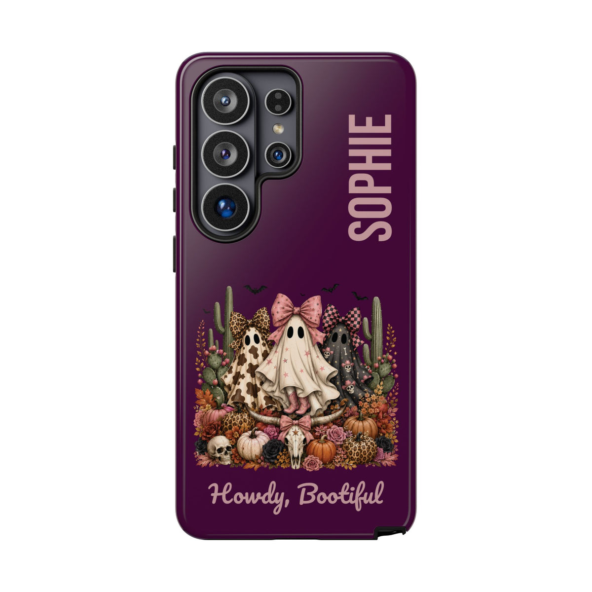 Personalized Howdy Bootiful Western Ghost Phone Case
