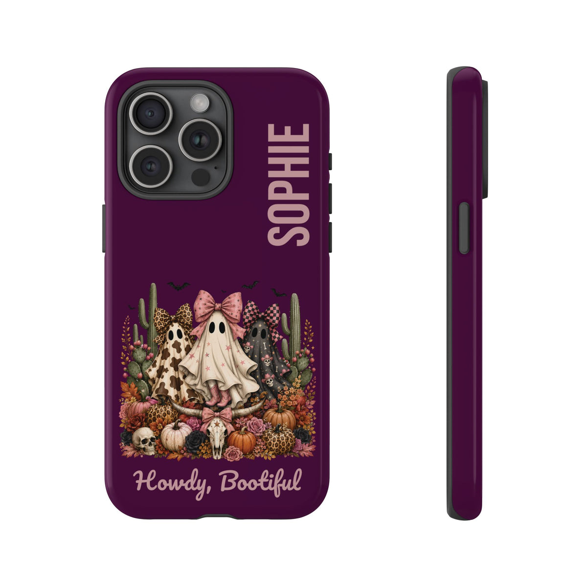Personalized Howdy Bootiful Western Ghost Phone Case