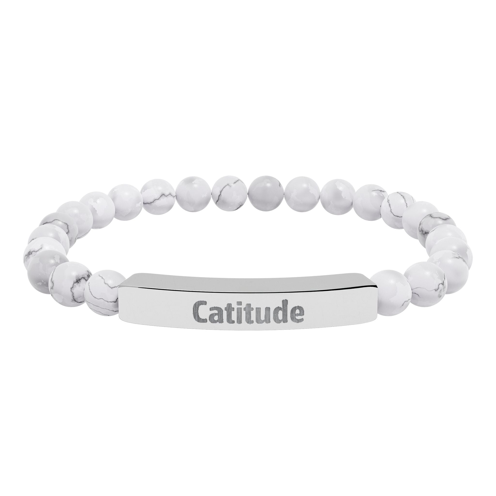 Catitude bracelet worn on a wrist