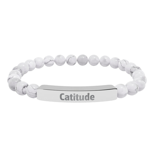Catitude bracelet worn on a wrist