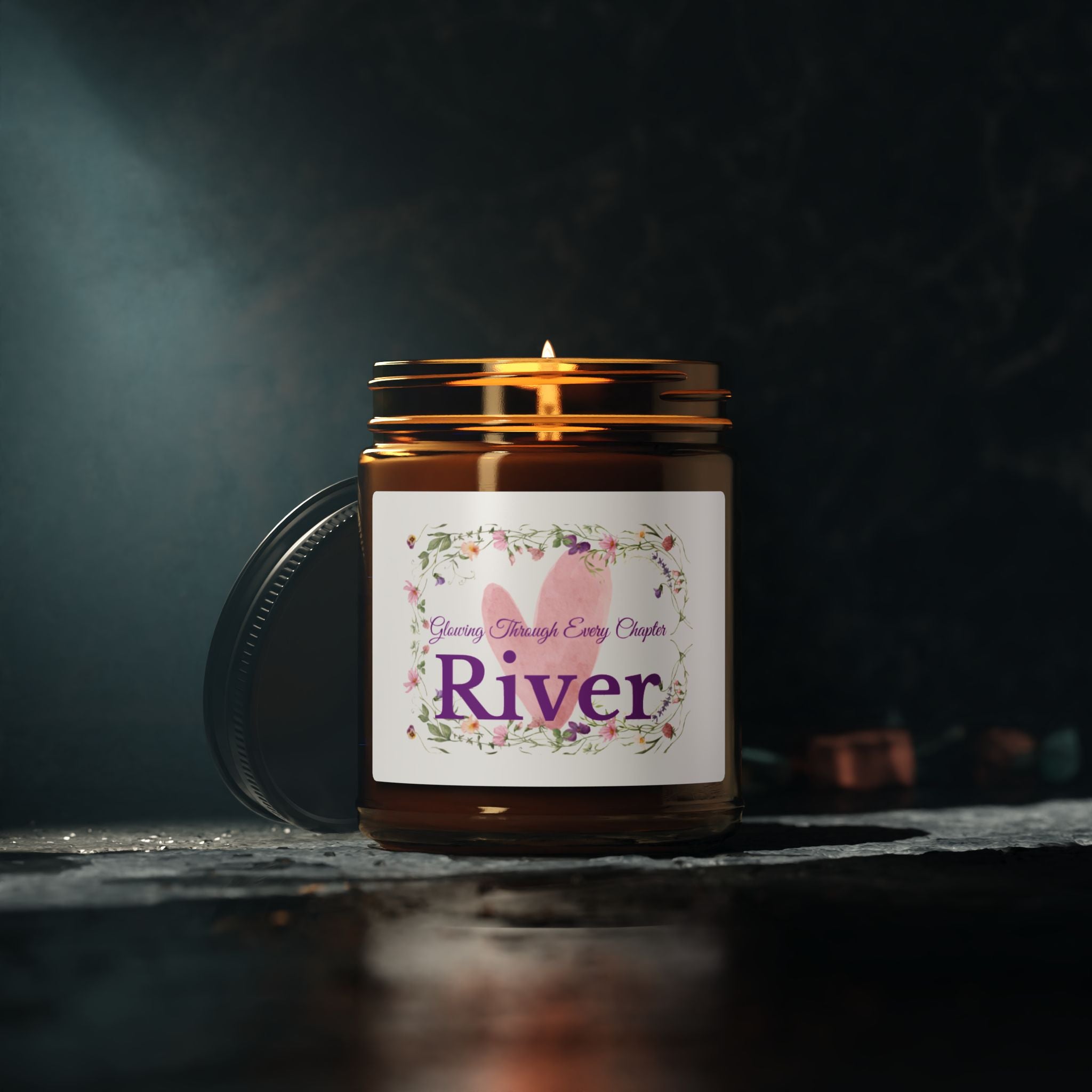 Personalised graduation soy candle 4oz and 9oz amber jar size comparison
