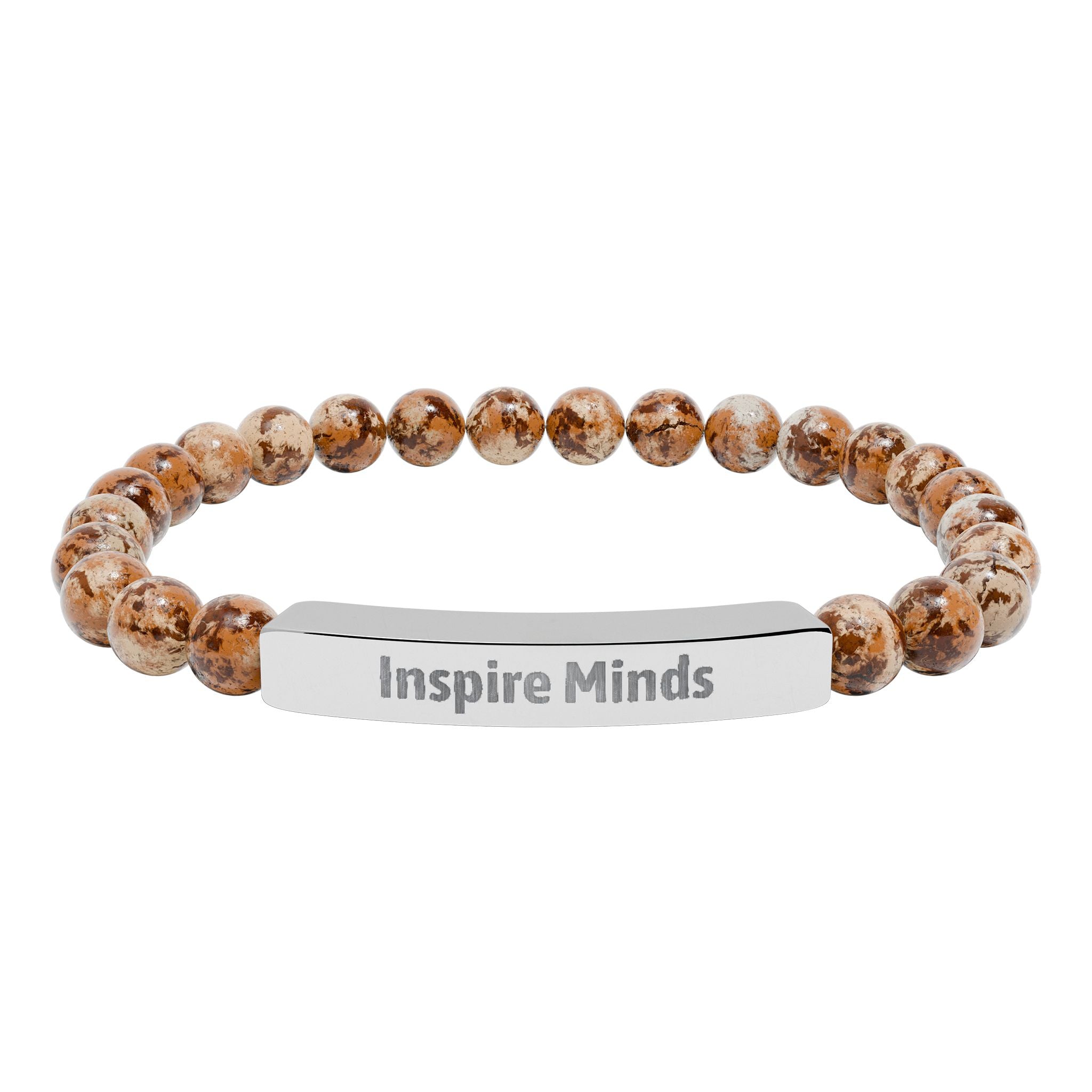 Inspire Minds bracelet shown in its white gloss jewelry box