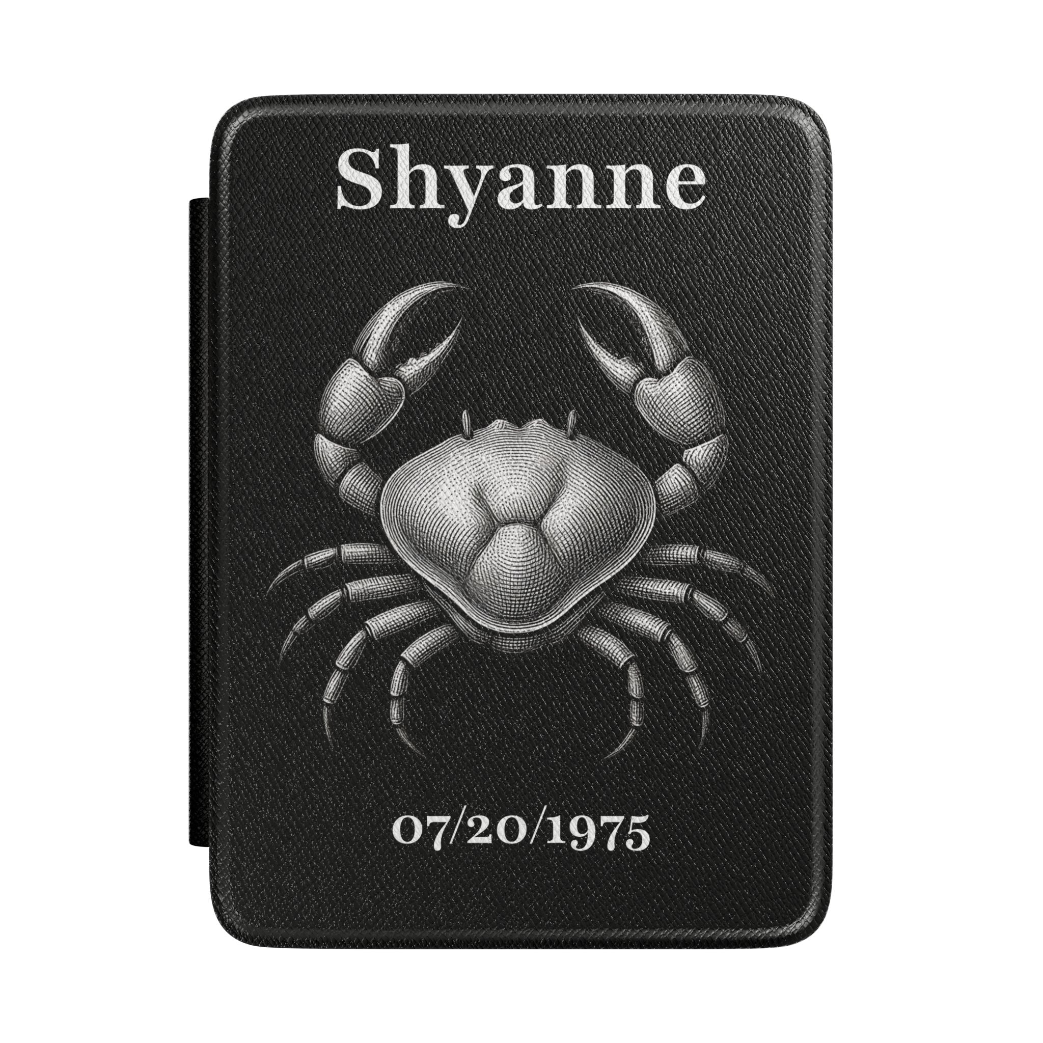 Personalized Cancer zodiac Kindle case with constellation design, name and birth date