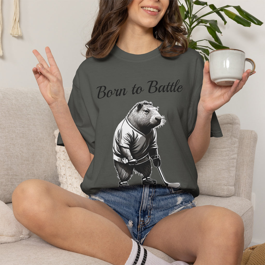 Capybara hockey tee available in sizes S to 4XL