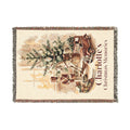 Personalized Christmas Memories woven throw blanket with vintage truck design and name