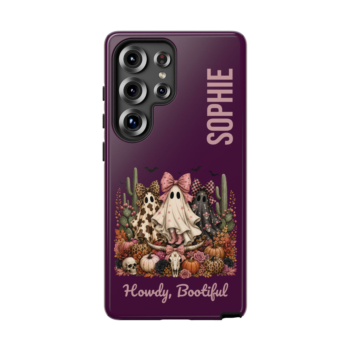 Personalized Howdy Bootiful western ghost Halloween phone case with name