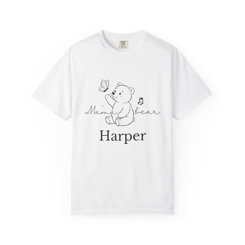 Personalized Mama Bear t-shirt with baby bear and butterfly design