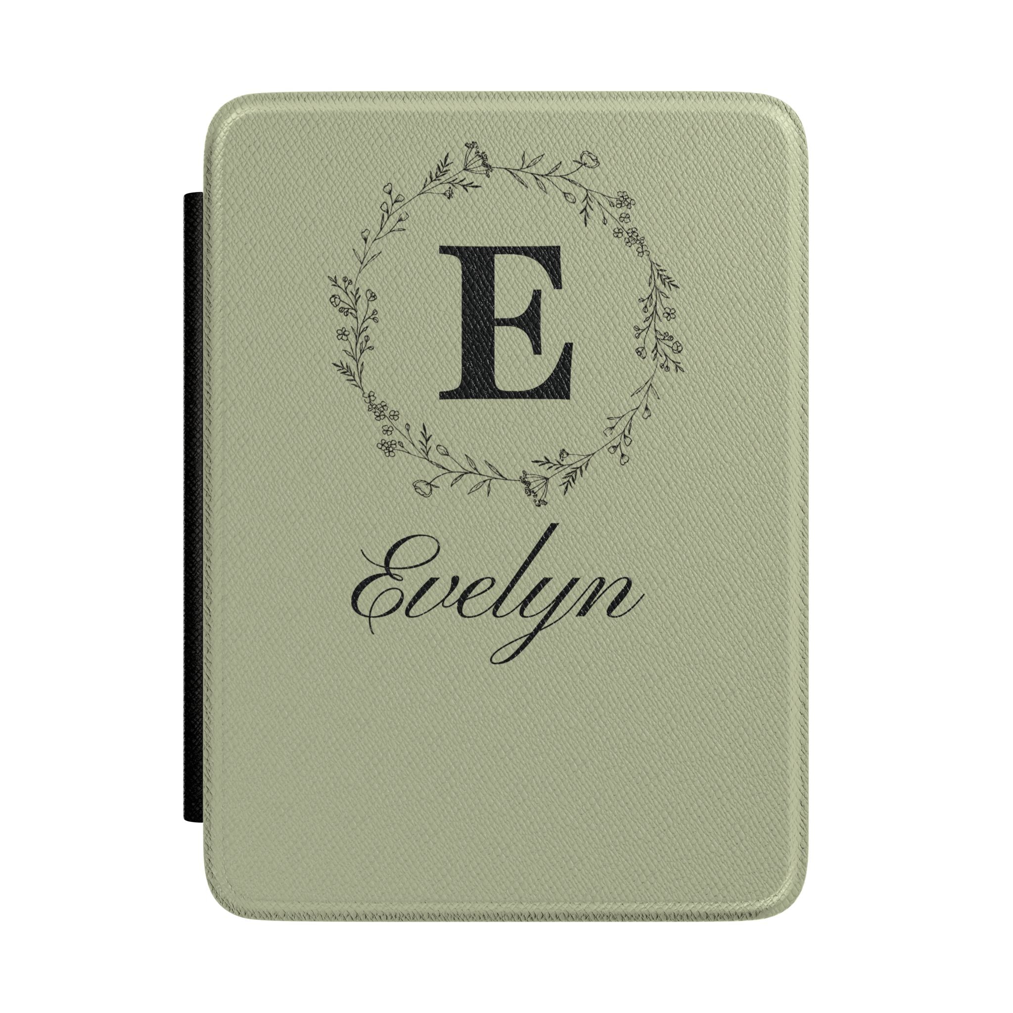 Personalized monogram Kindle case with custom initial and name