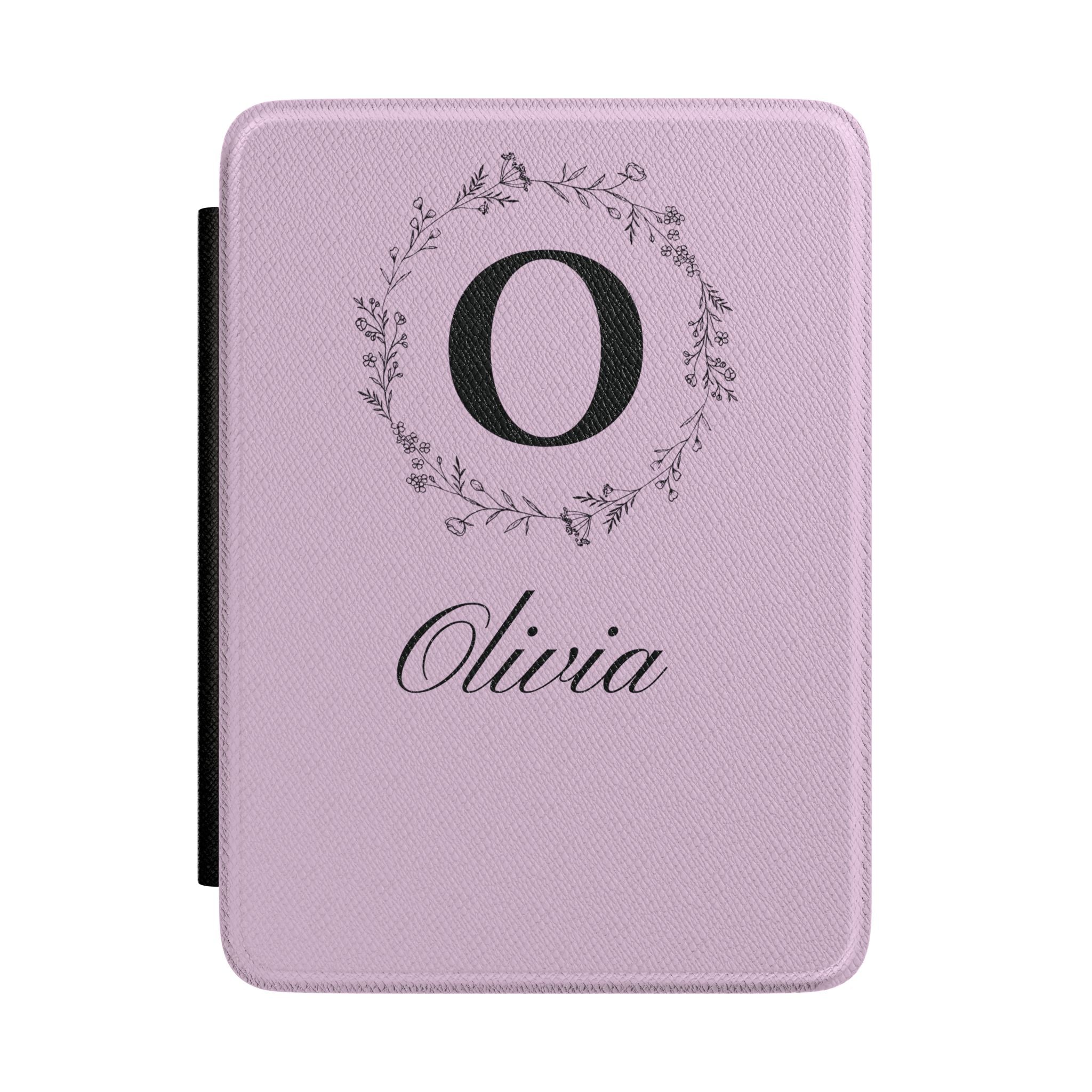 Personalized monogram Kindle case with custom initial and name