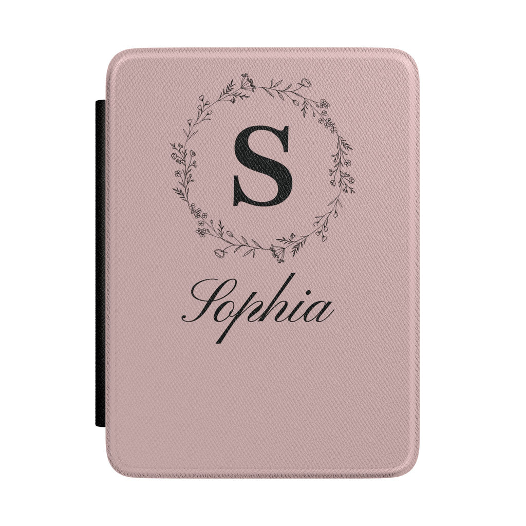 Personalized monogram Kindle case with custom initial and name