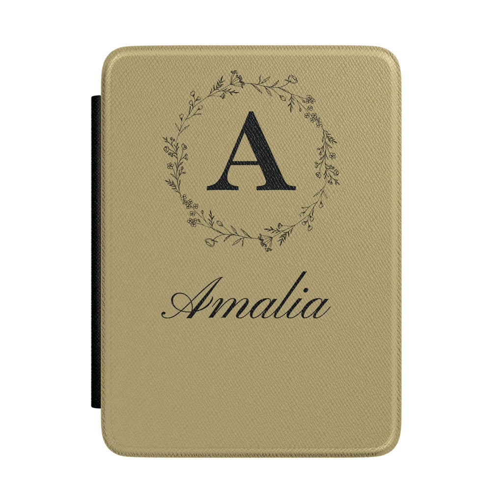 Personalized monogram Kindle case with custom initial and name