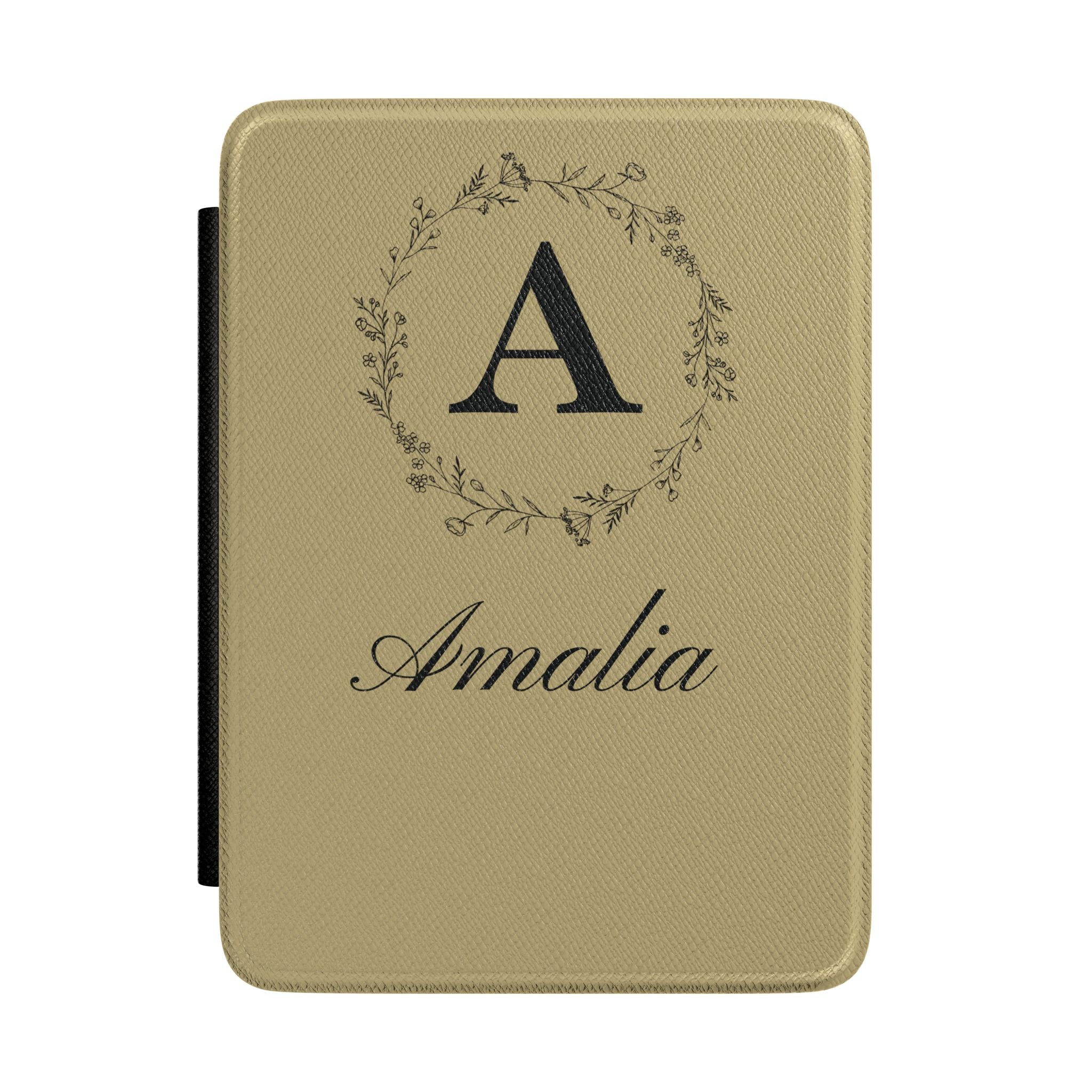 Personalized monogram Kindle case with custom initial and name