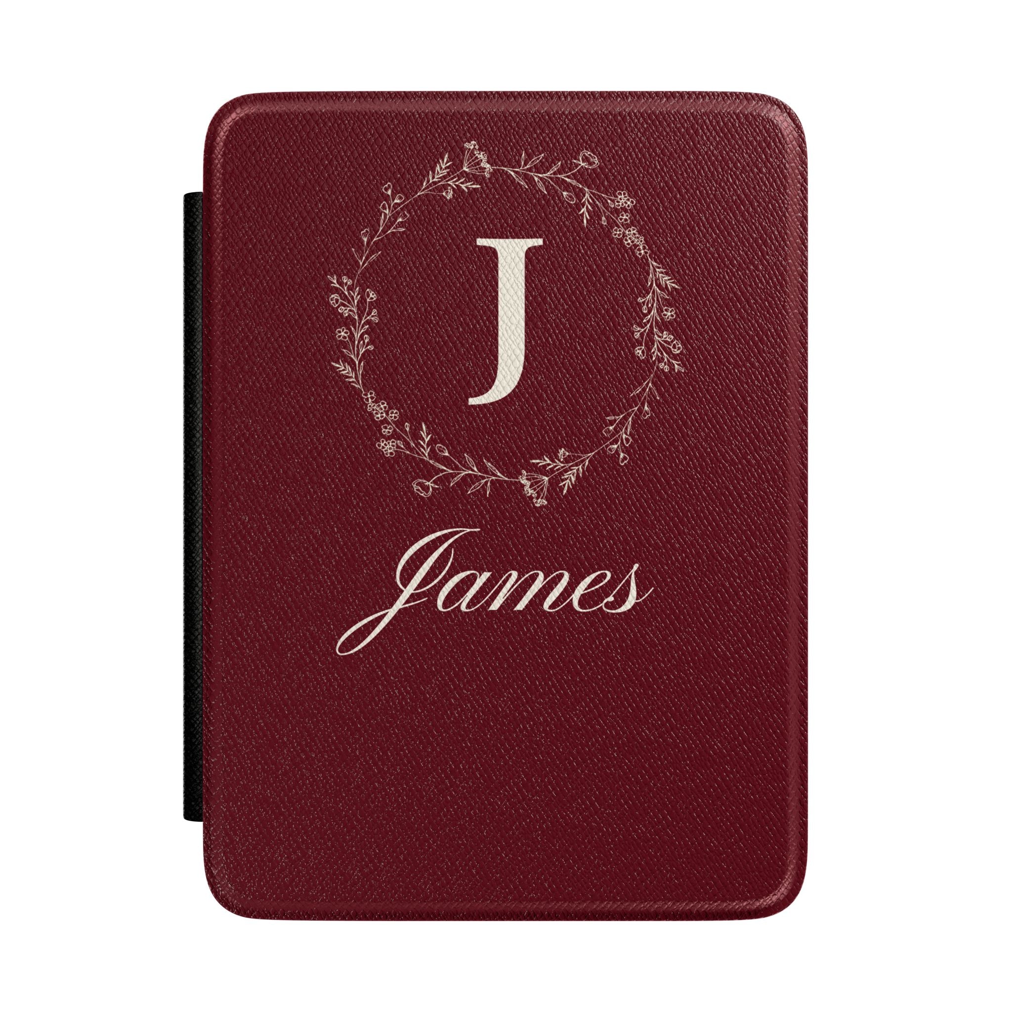 Personalized monogram Kindle case with custom initial and name