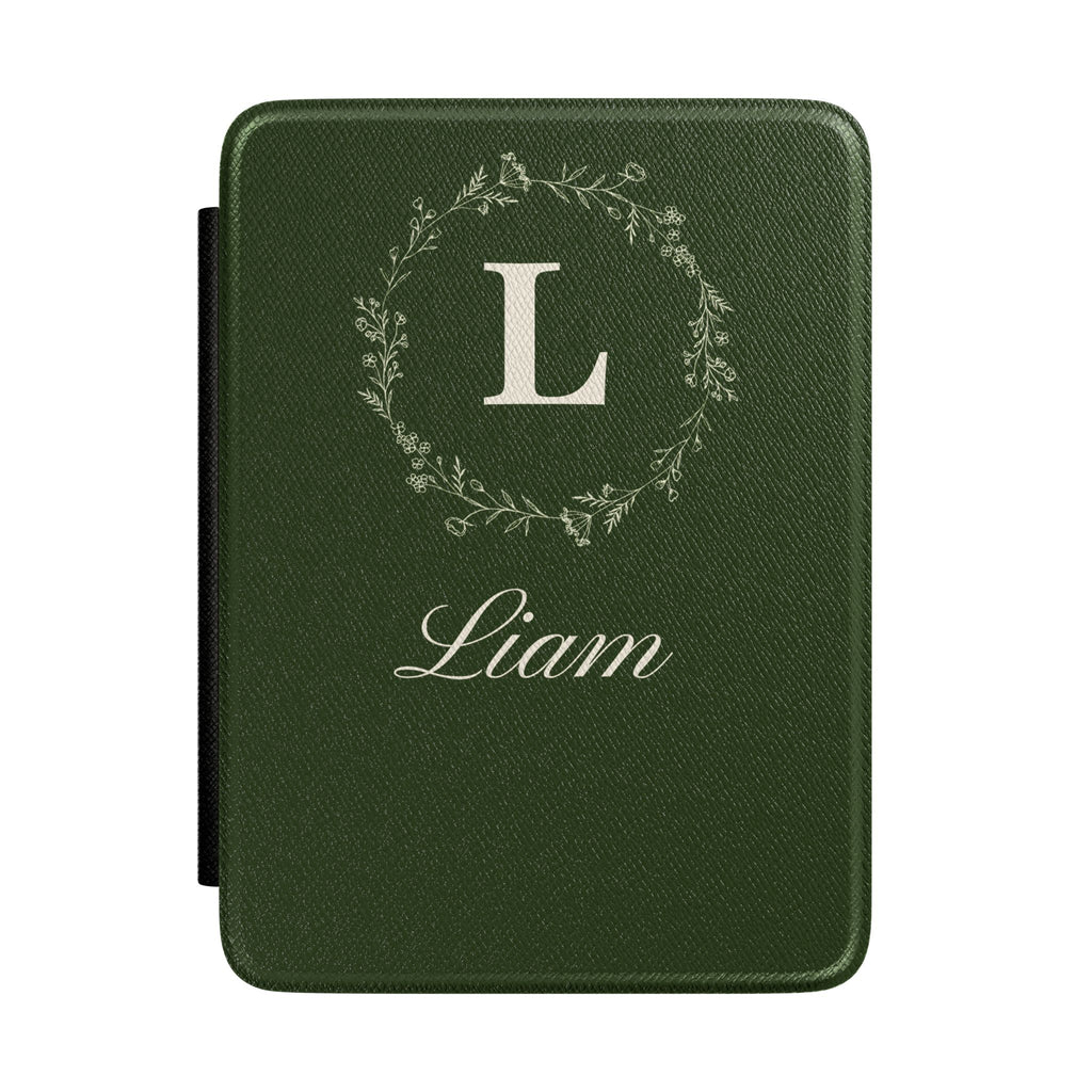 Personalized monogram Kindle case with custom initial and name