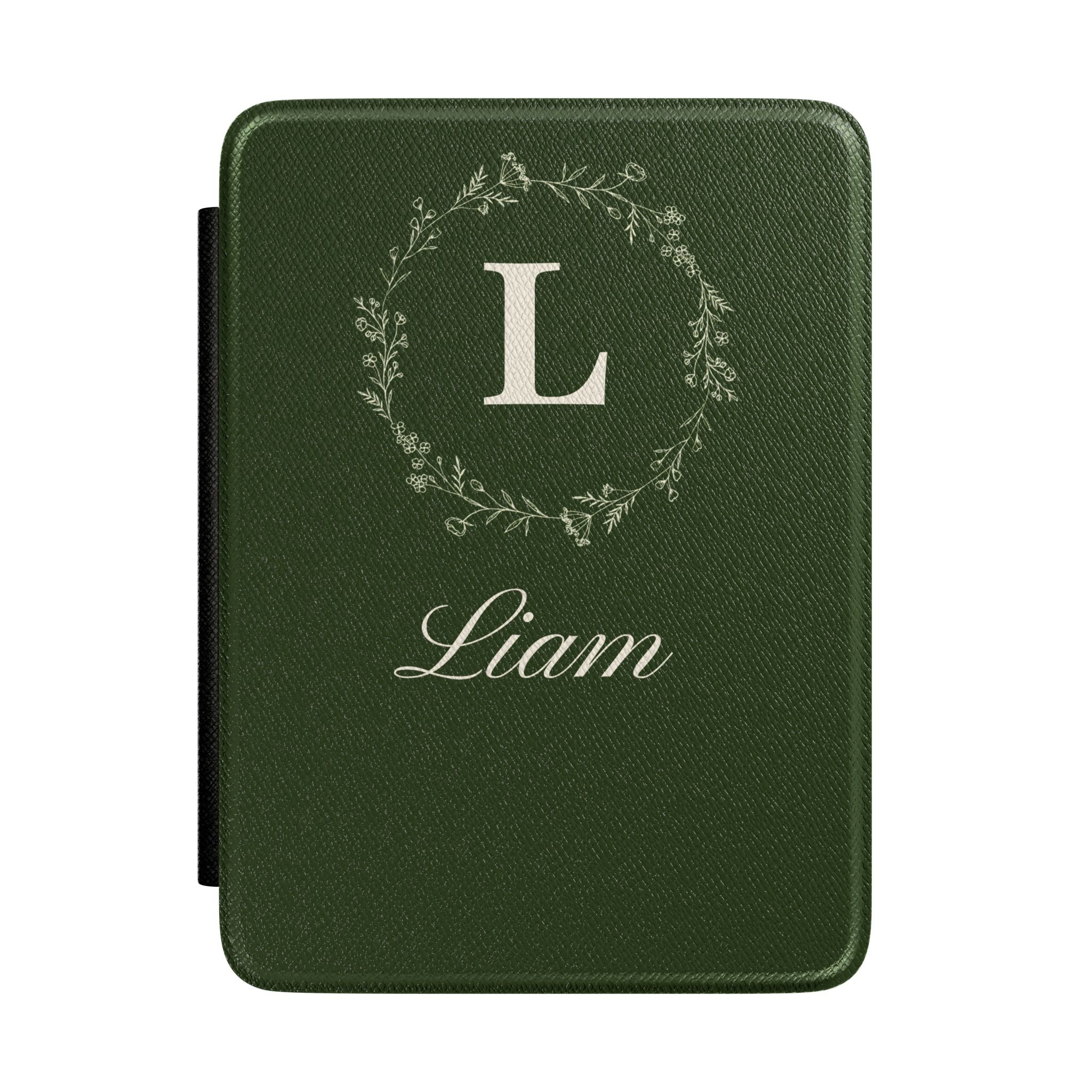 Personalized monogram Kindle case with custom initial and name