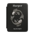 Personalized Pisces zodiac Kindle case with constellation design, name and birth date