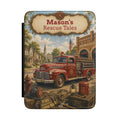 Personalized vintage Rescue Tales firetruck Kindle case with name