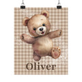 Personalized Teddy Bear nursery poster with name