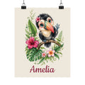 Personalized Toucan nursery poster with name