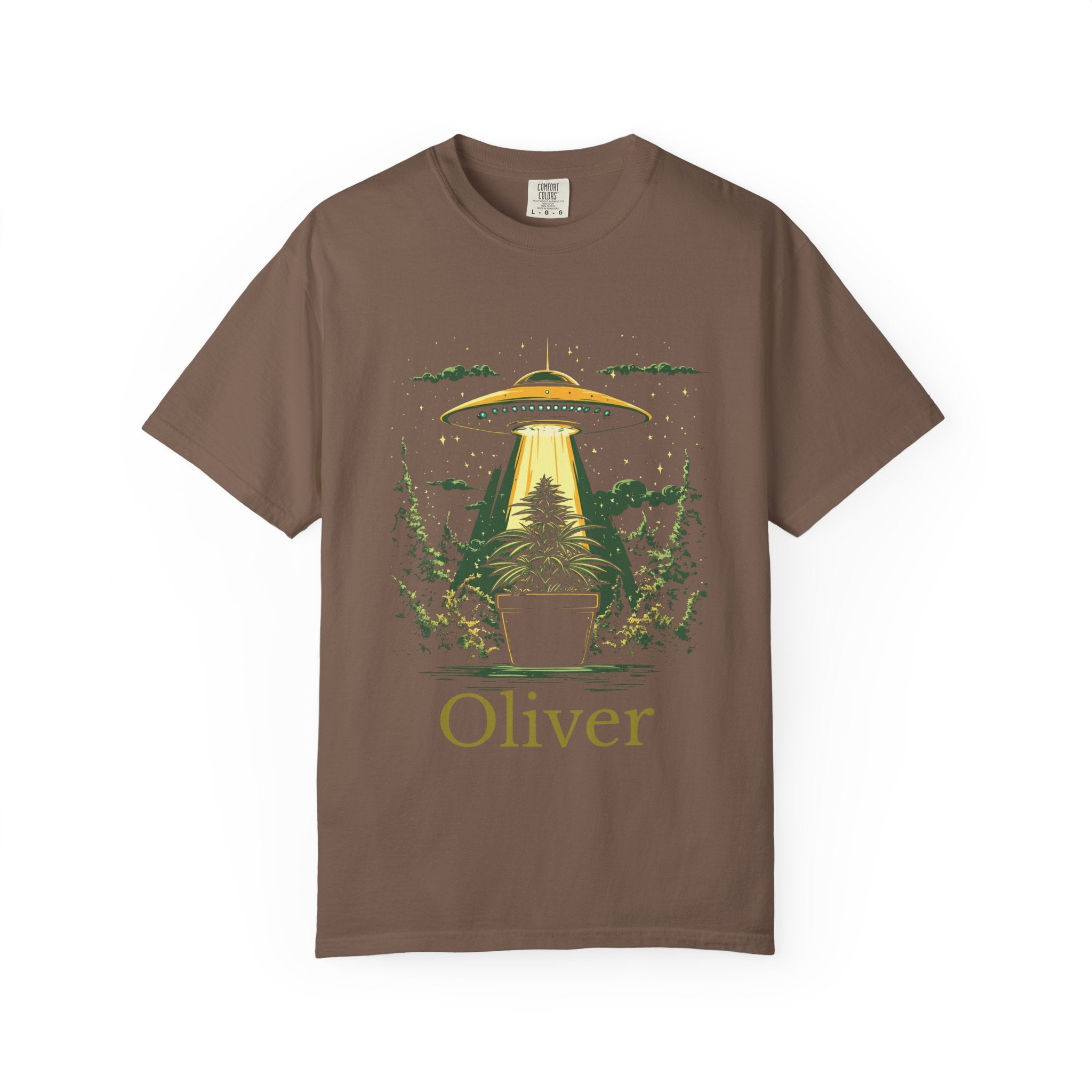 Funny plant lover t-shirt flat lay with custom name
