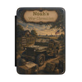 Personalized vintage War Chronicles military jeep Kindle case with name