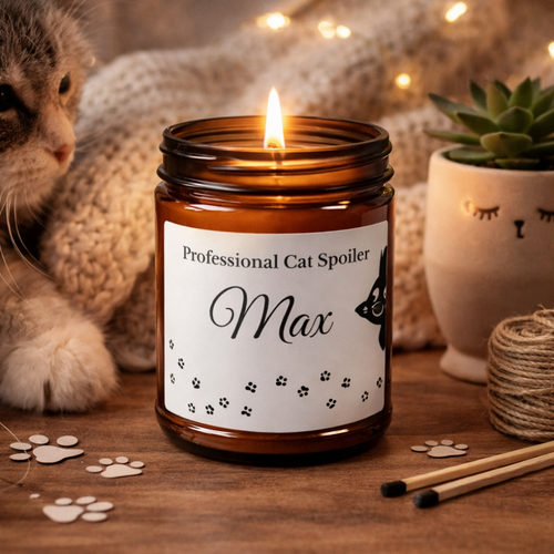 Size and scent options chart for the personalised candle