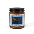 Personalised graduation candle – We Are So Proud To Be Your Parents, blue and gold ornate label