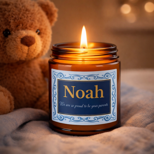 We Are So Proud To Be Your Parents candle scent and size selection overview