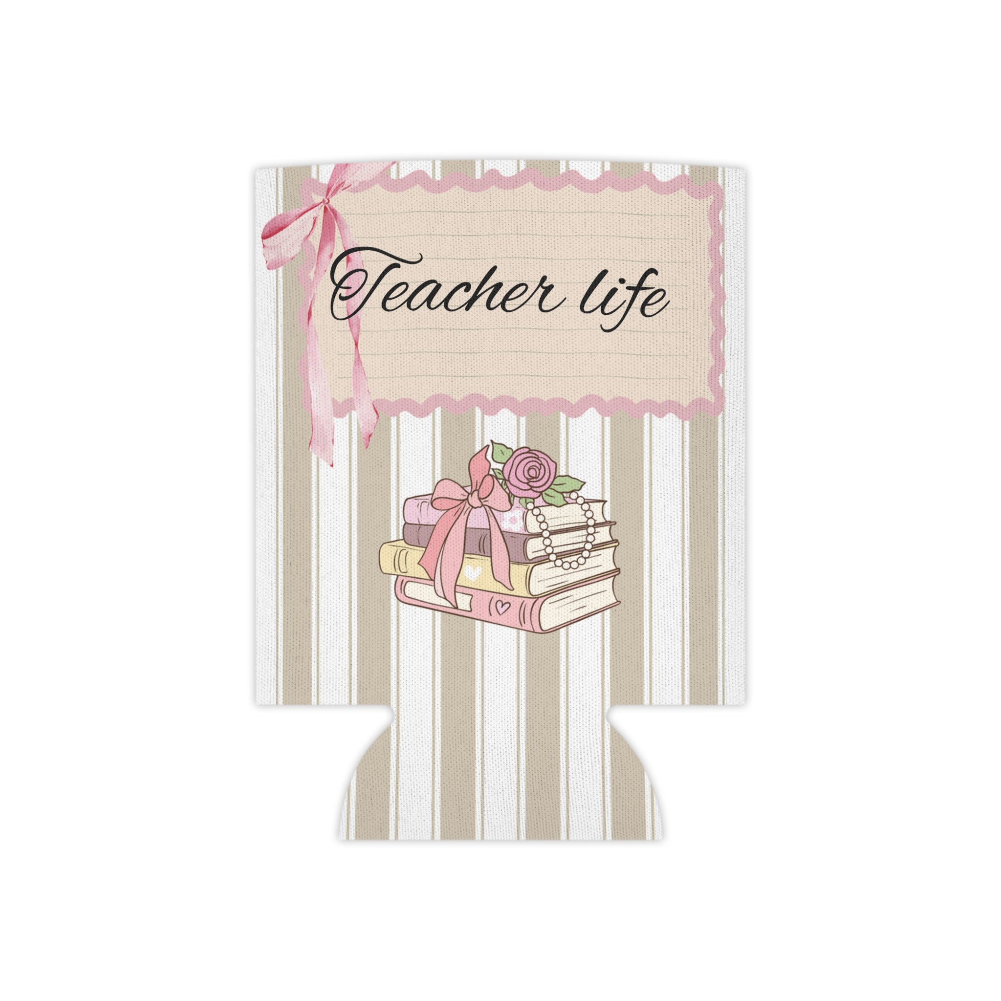 Teacher Life can cooler shown on a classroom desk