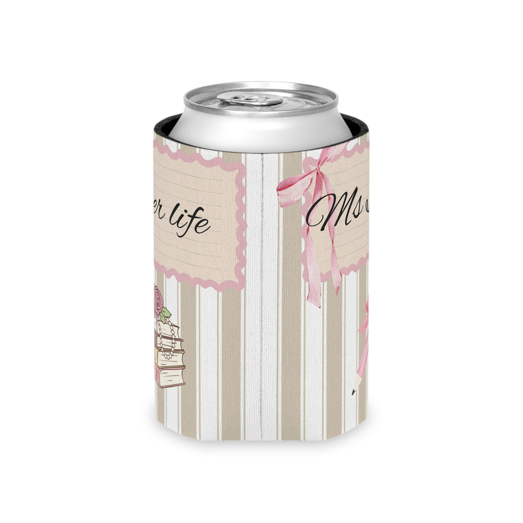 Personalised can cooler shown fitted on a regular can