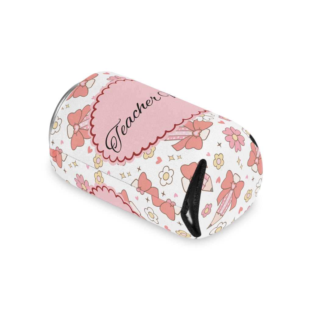 Teacher Vibes can cooler displayed on a flat surface