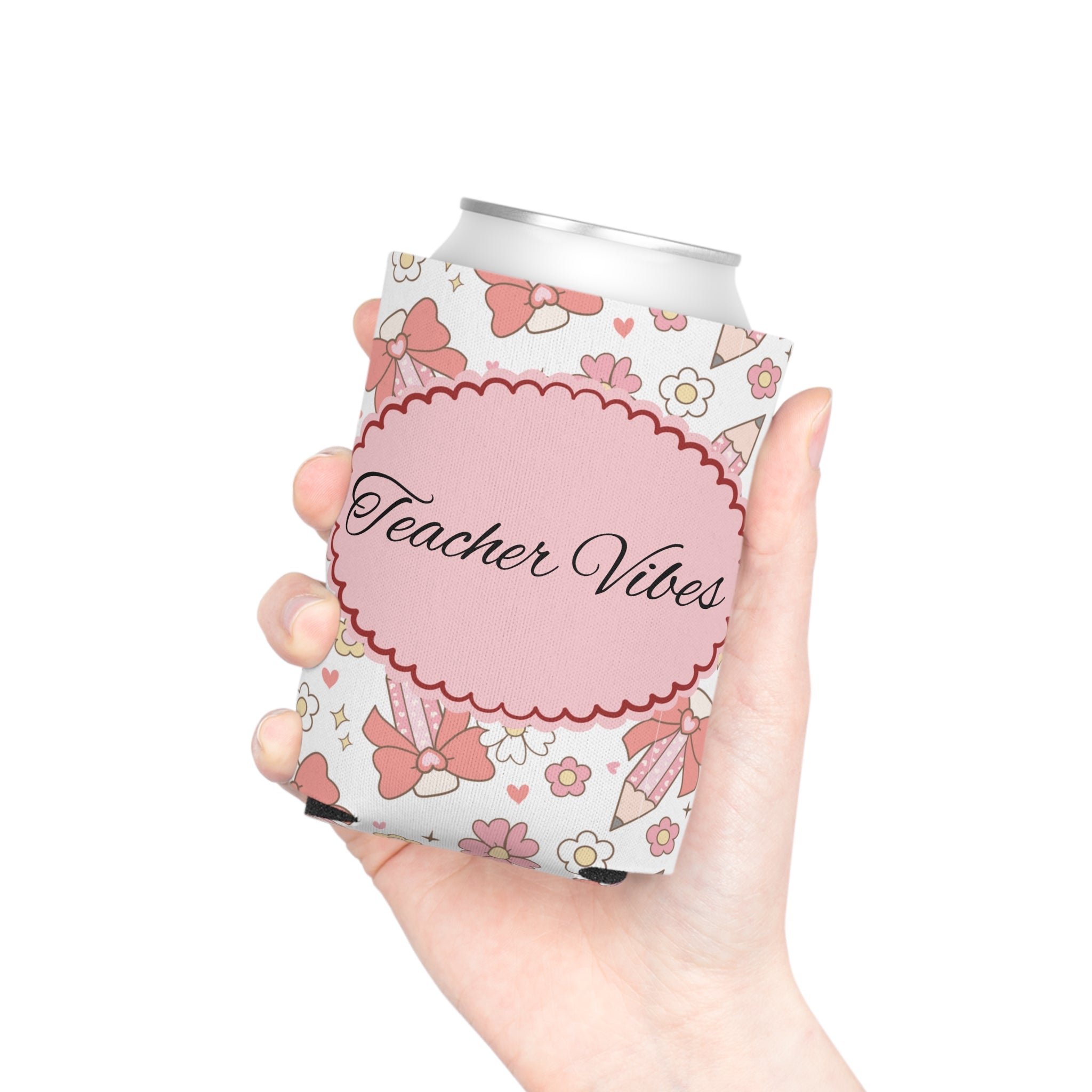 Teacher Vibes can cooler shown in a picnic setting